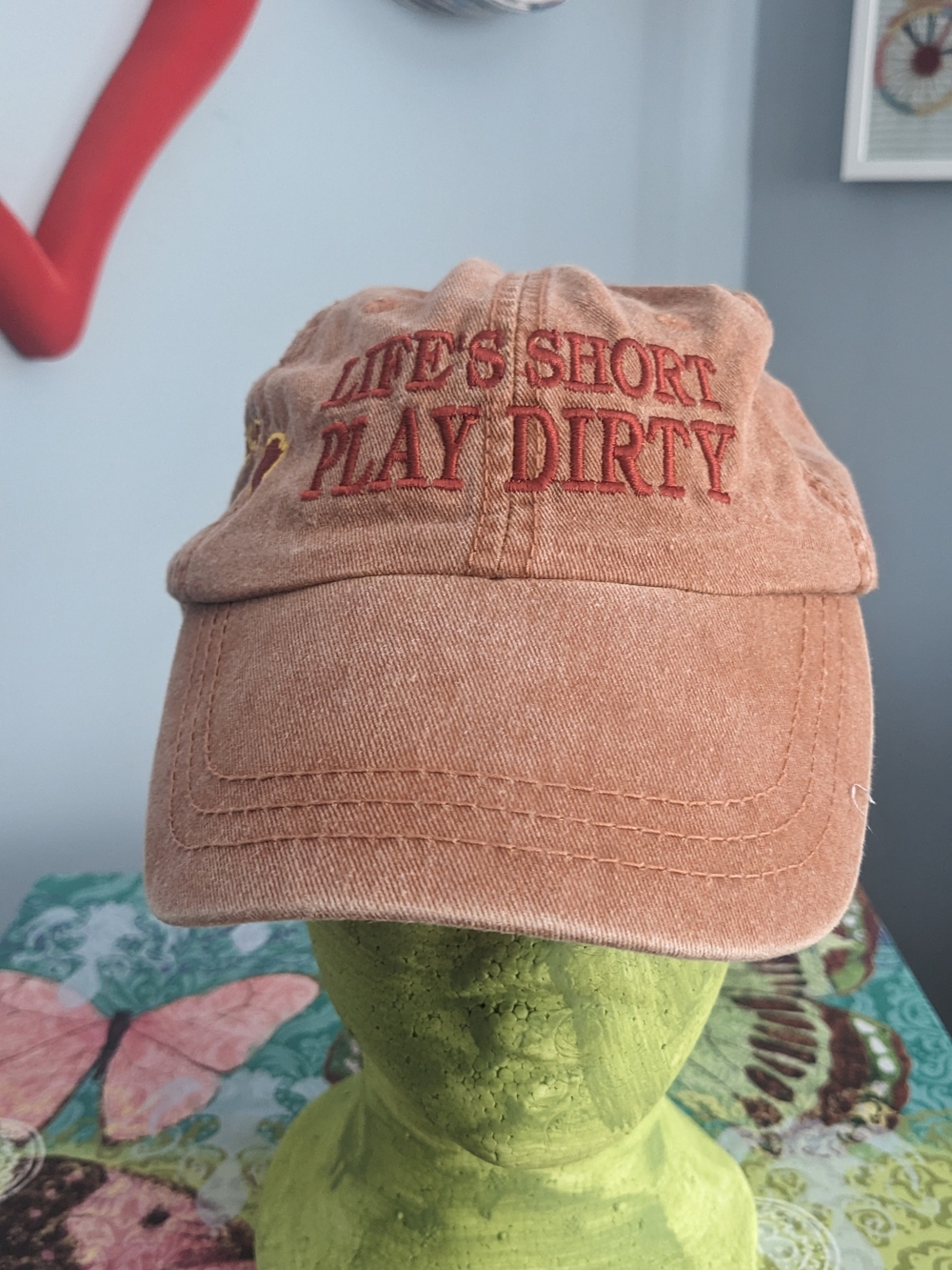 Women's Rust Orange Casual Baseball Cap - Play Dirty Embroidered New
